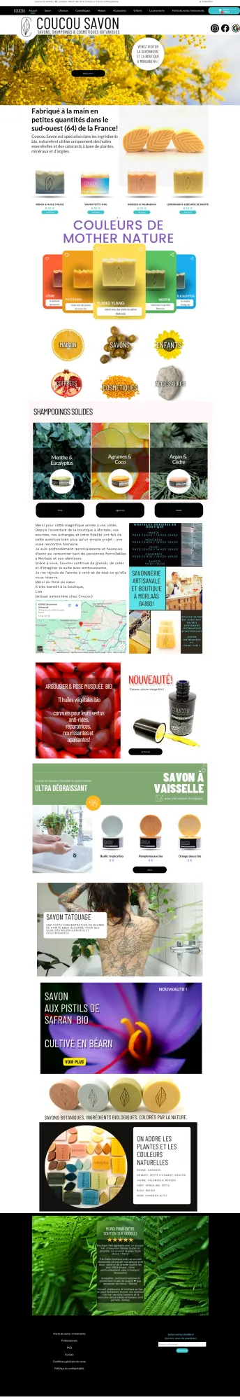 Coucou Savon, savonnerie artisanale et boutique à Morlaàs 64 
