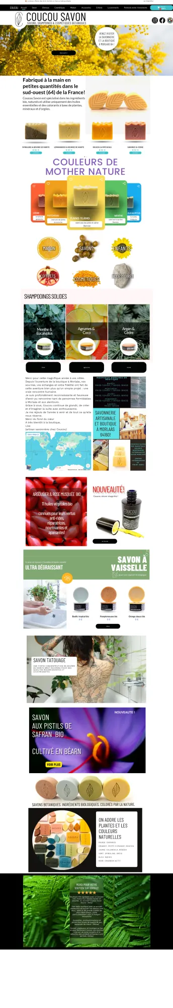 Coucou Savon, savonnerie artisanale et boutique à Morlaàs 64 