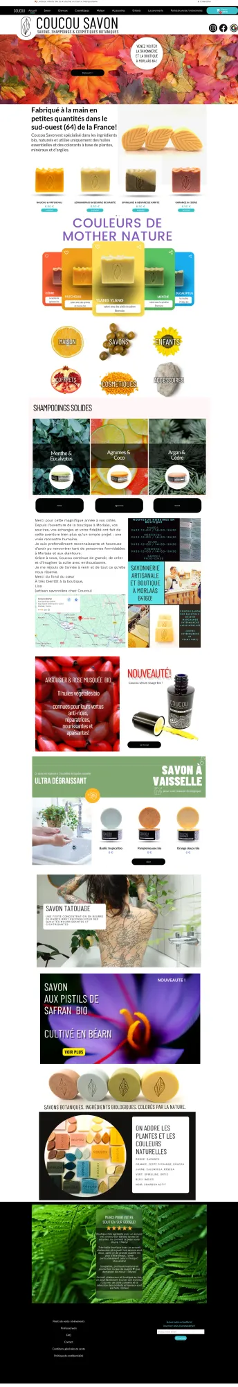 Coucou Savon, savonnerie artisanale et boutique à Morlaàs 64 