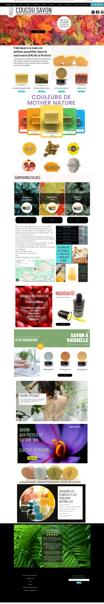 Coucou Savon, savonnerie artisanale et boutique à Morlaàs 64 