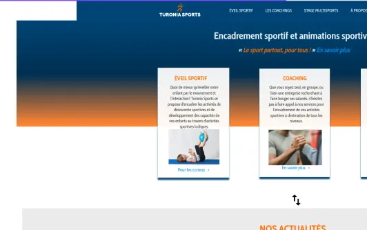 Site exemple TuroniaSports - Le sport partout, pour tous.