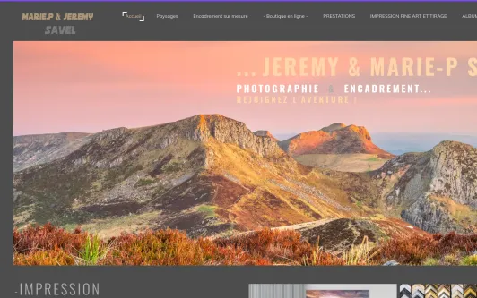 Ejemplo de sitio web Marie-P &amp; Jérémy SAVEL  Photographe / Encadreuse  ATELIERS 36