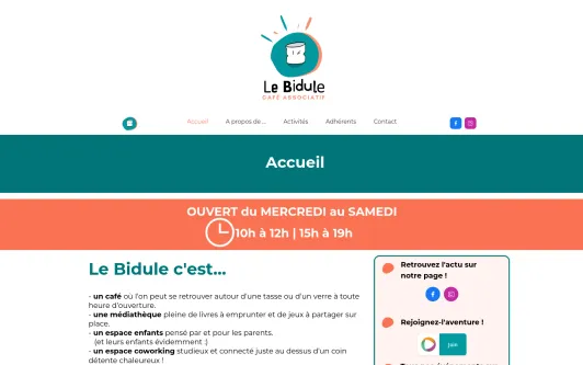 Example website lebidule-cafe