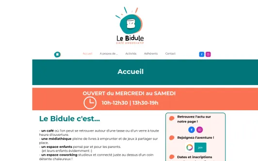 Example website lebidule-cafe