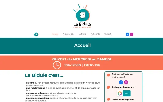Example website lebidule-cafe