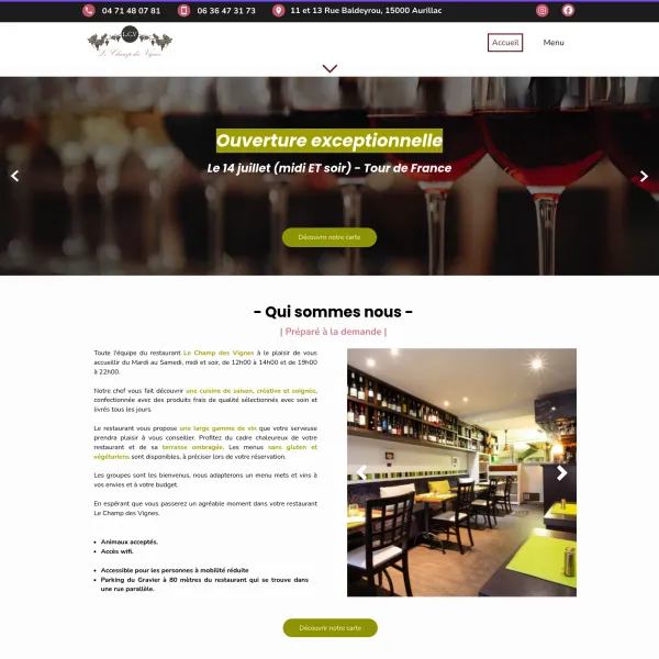 Champ des Vignes - Restaurant à Aurillac