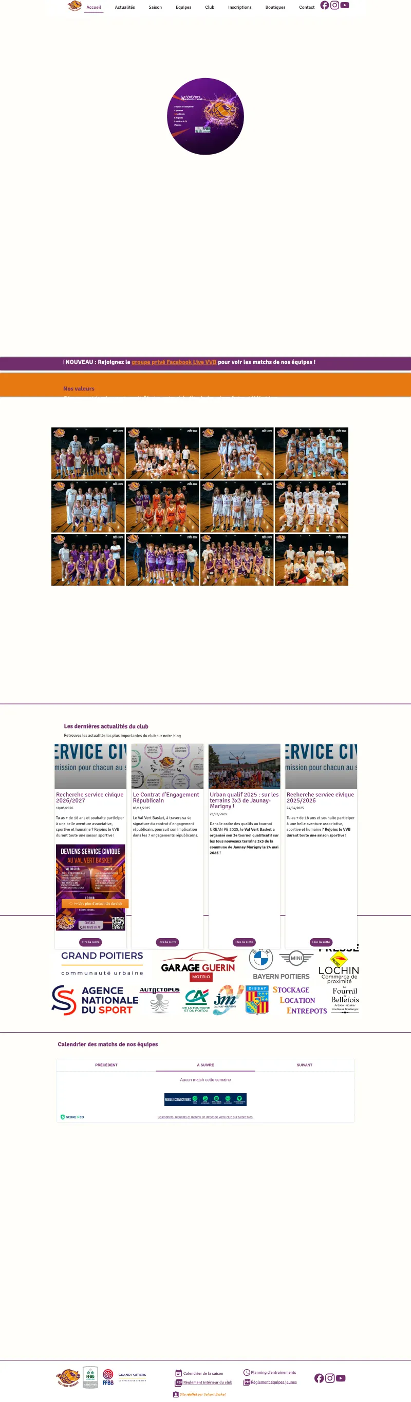 Val Vert Basket, club de basket-ball de Grand Poitiers Nord, Vienne (86)