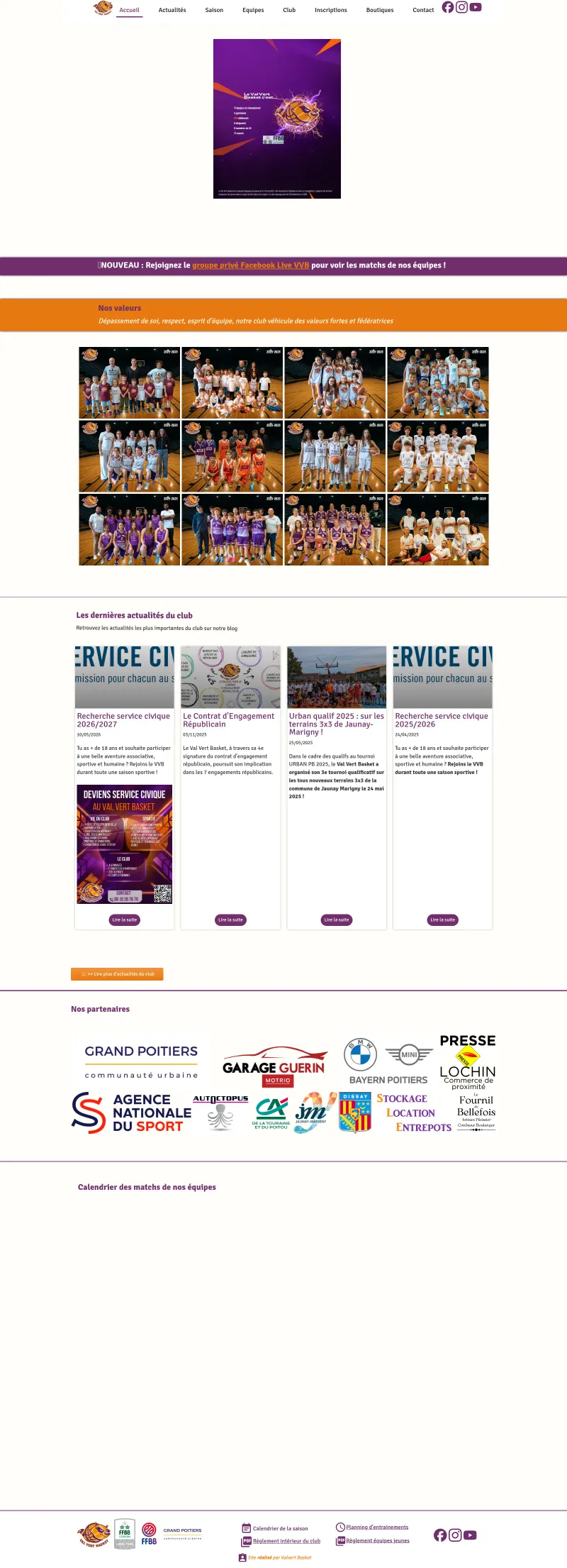 Val Vert Basket, club de basket-ball de Grand Poitiers Nord, Vienne (86)