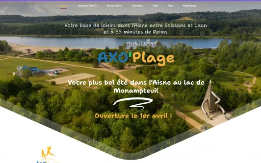 Site exemple Axoplage base de loisirs de l'Aisne