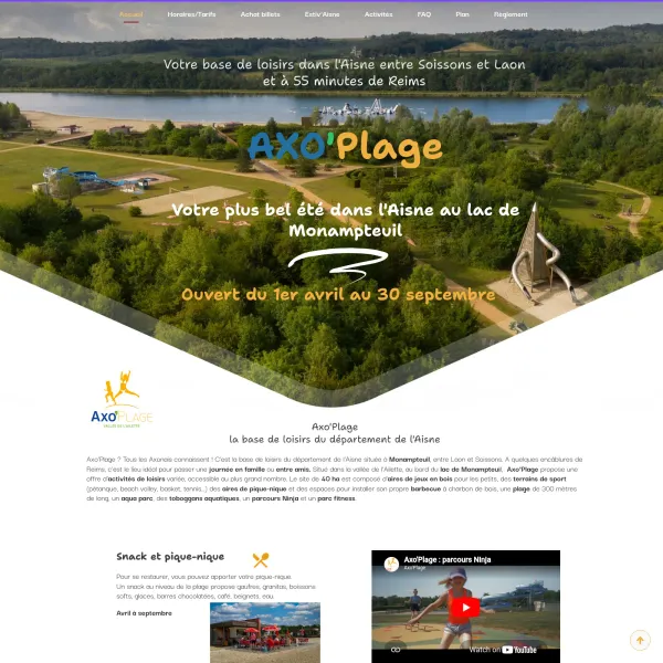 Axoplage base de loisirs de l'Aisne