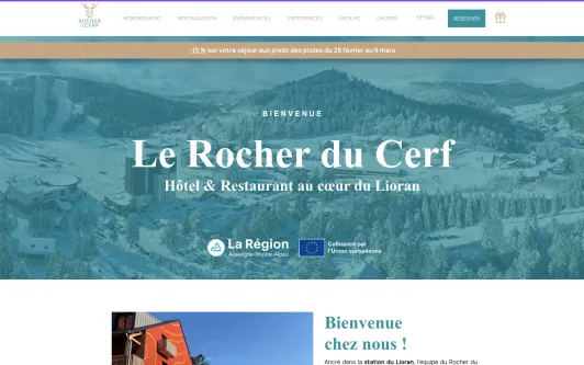 Ejemplo de sitio web Hôtel Le Rocher du Cerf