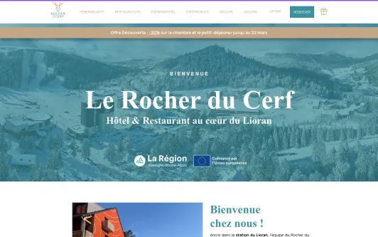 Ejemplo de sitio web Hôtel Le Rocher du Cerf