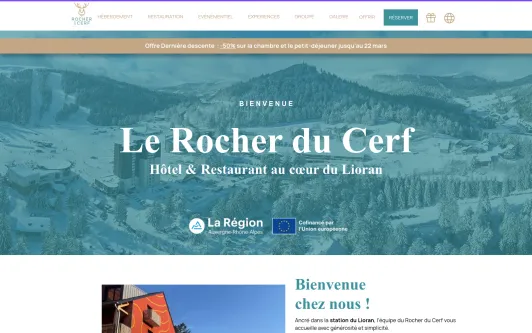 Ejemplo de sitio web Hôtel Le Rocher du Cerf