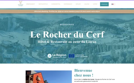 Ejemplo de sitio web Hôtel Le Rocher du Cerf