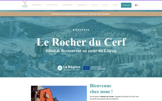 Ejemplo de sitio web Hôtel Le Rocher du Cerf