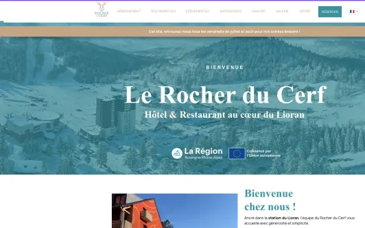 Ejemplo de sitio web Hôtel Le Rocher du Cerf