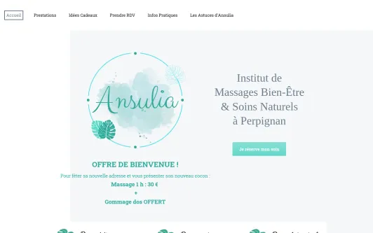 Site exemple Ansulia, bien-être et beauté au naturel