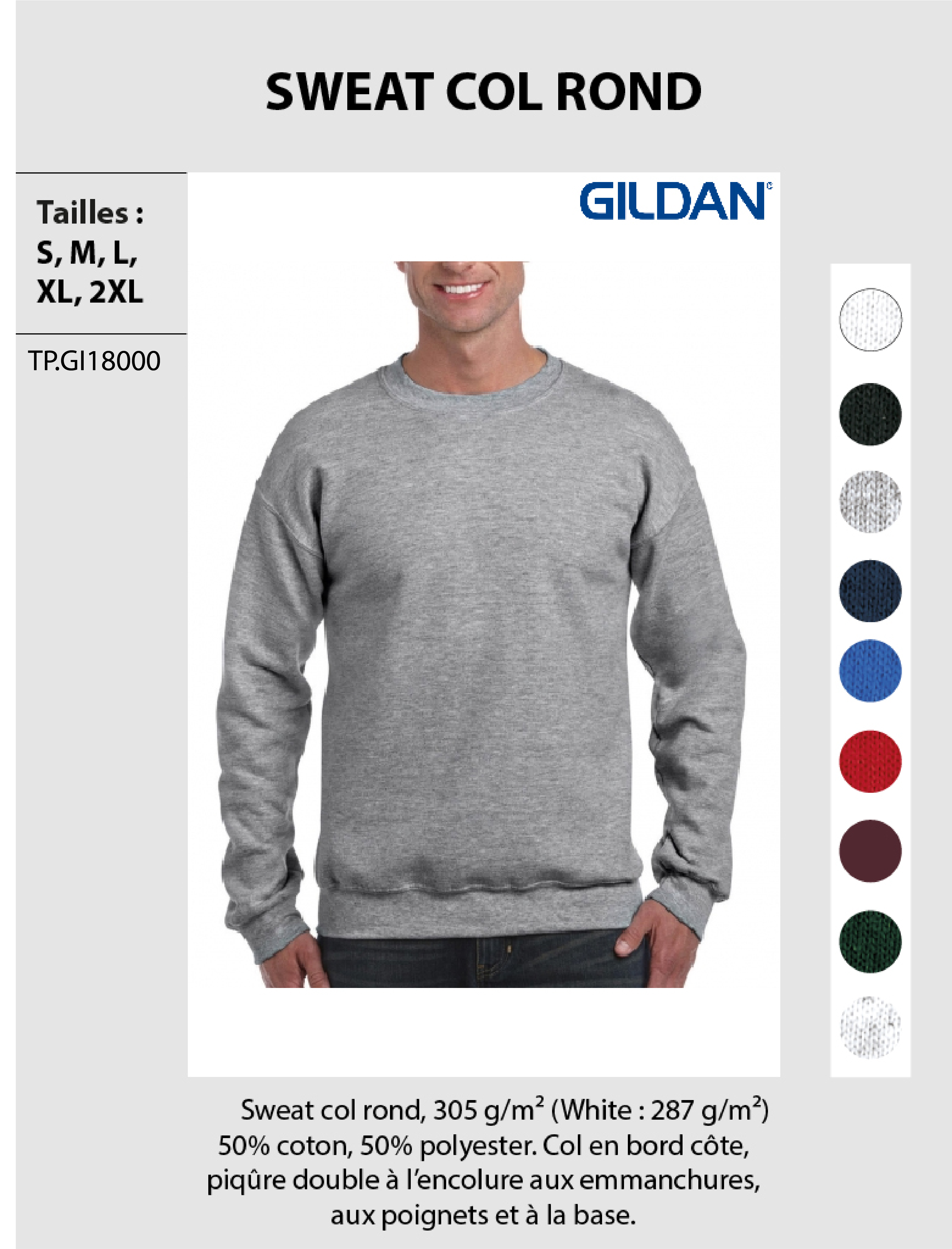 Sweat-col-rond-gildan