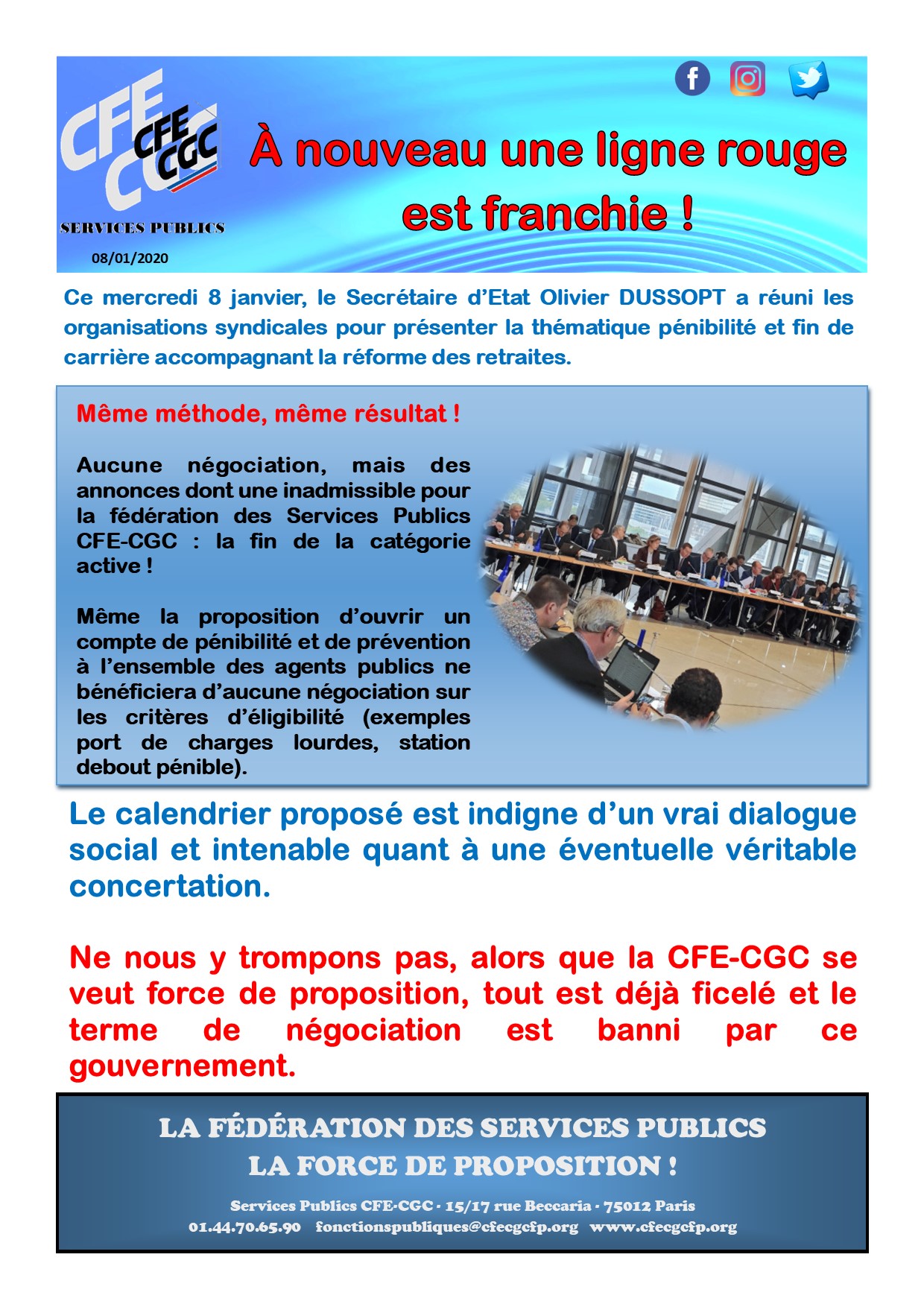 Réunion réforme des retraites