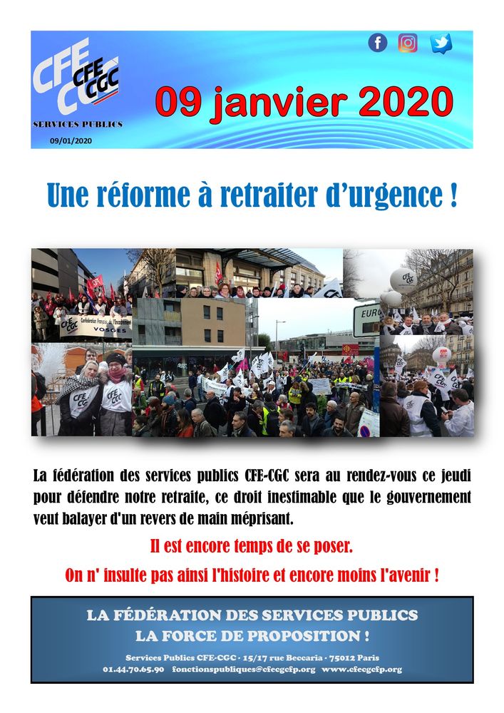 Manifestation du 09 janvier 2020