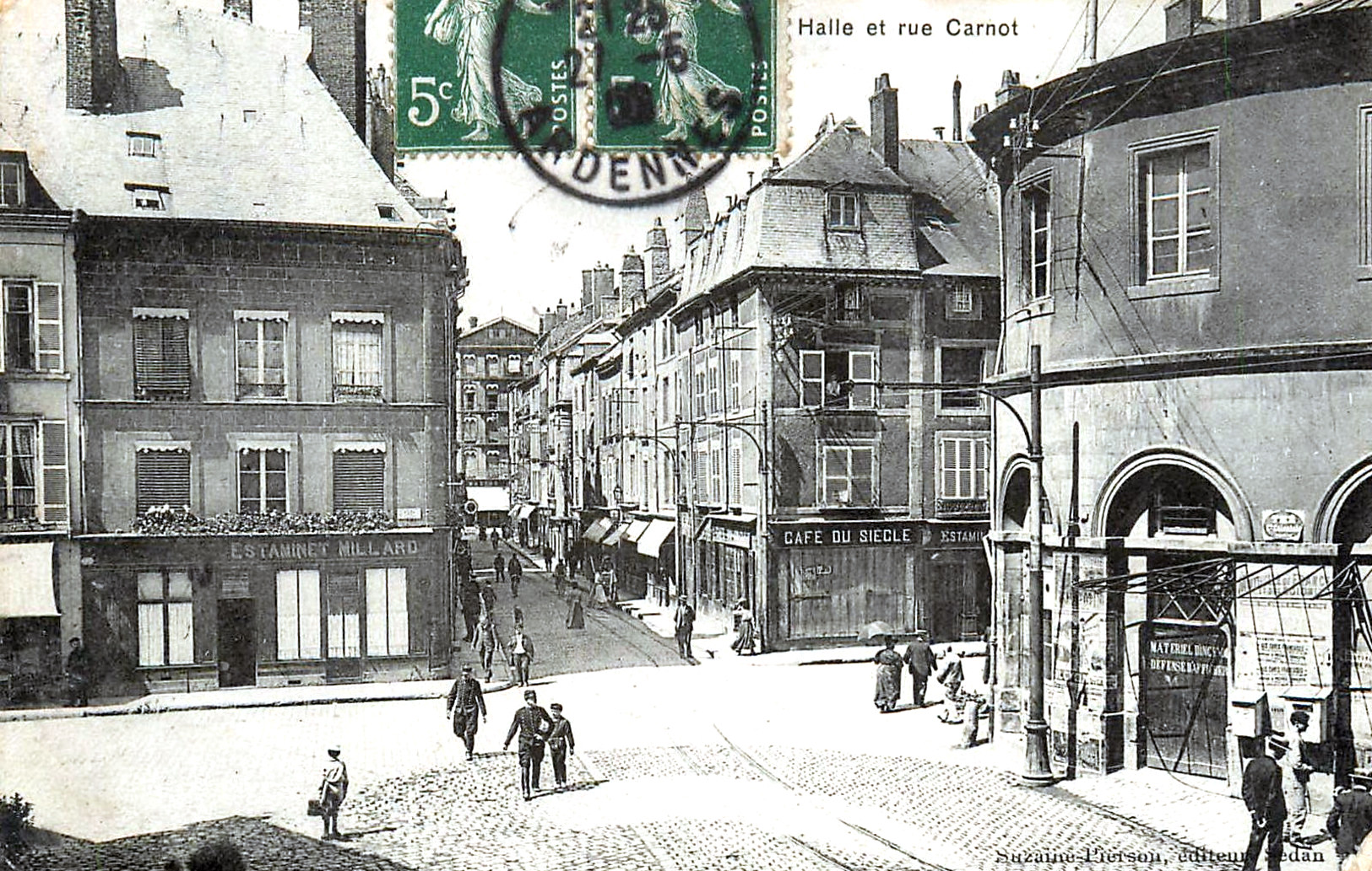 Place de la halle rue carnot tram de sedan ligne de bazeilles