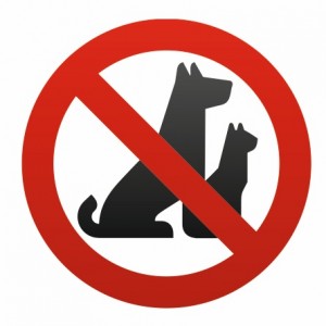 Autocollant panneau interdiction animaux