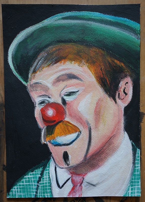 Bl peinture clown 14 sur papier aquarelle format a4 300 g