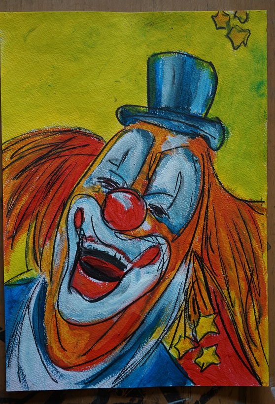 Bl peinture clown 12 sur papier aquarelle format a4 300 g