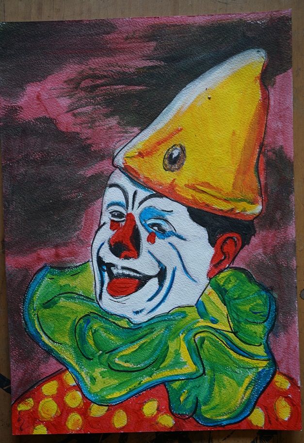 Bl peinture clown 7 sur papier aquarelle format a4 300 g