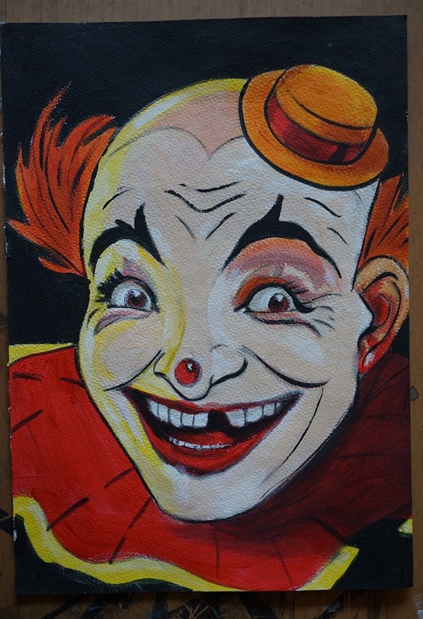 Bl peinture clown 6 sur papier aquarelle format a4 300 g