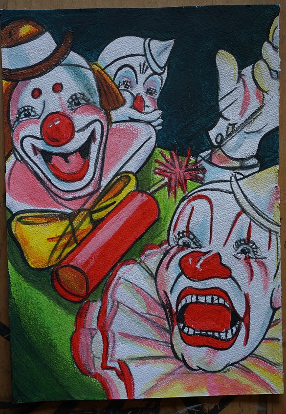 Bl peinture clown 4 sur papier aquarelle format a4 300 g