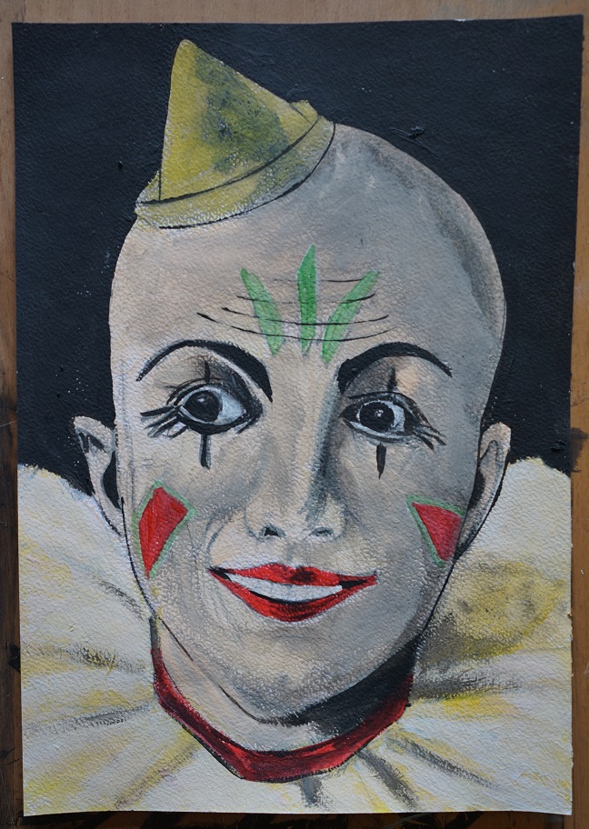 Bl peinture clown 2 sur papier aquarelle format a4 300 g