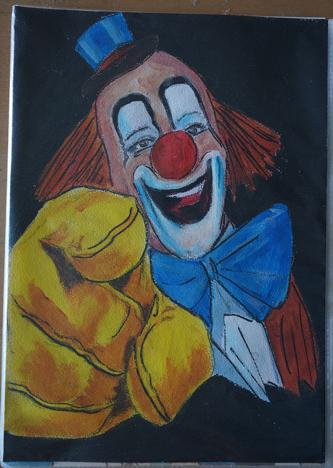 Bl peinture clown sur papier aquarelle format a4 300 g