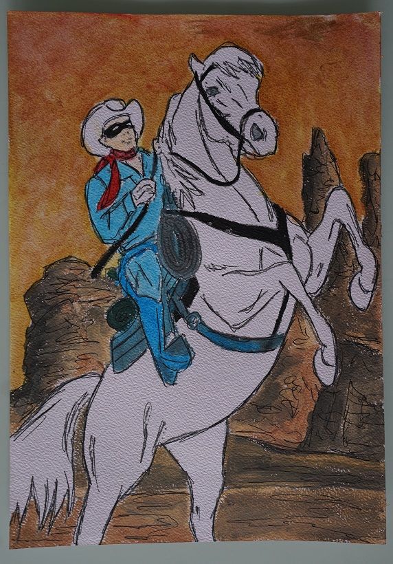 Bl peinture lone ranger sur papier aquarelle format a4 300 g