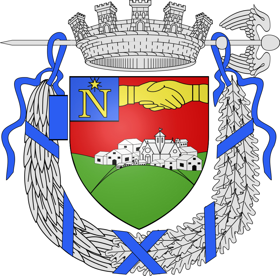 Blason ville fr La Roche sur Yon Vendee avec orn svg