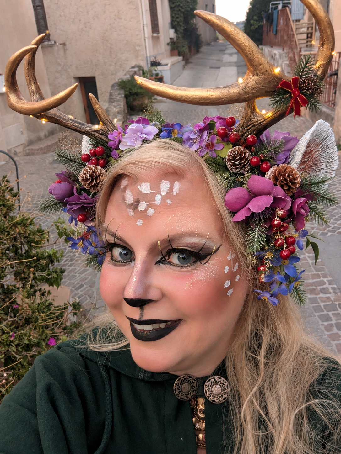 Biche enchantee aux lumieres de noel